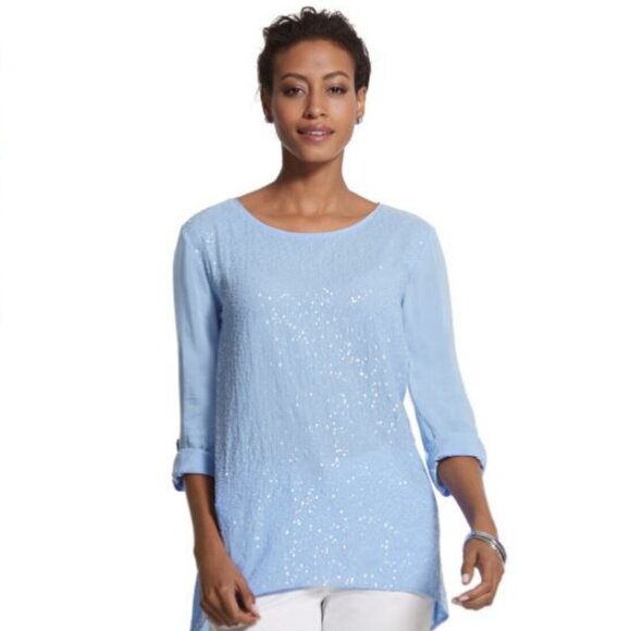 Chicos Sequin Dreams Steph Top Size M NWOT - Picture 1 of 5